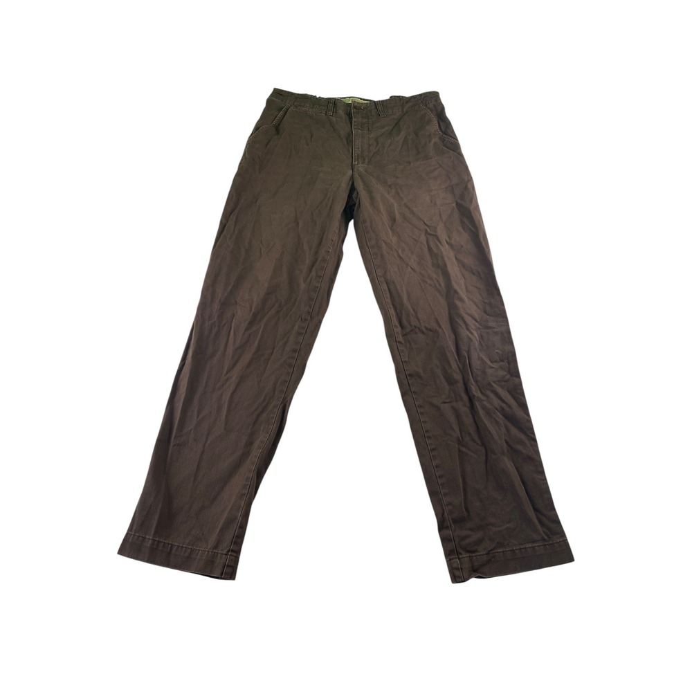 Cabelas Casuals Aged Khakis Mens 36x34 Brown Cotton‎ Twill Straight Leg Pants